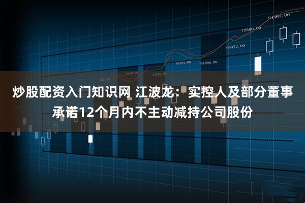 炒股配资入门知识网 江波龙：实控人及部分董事承诺12个月内不主动减持公司股份
